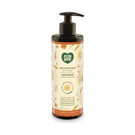 EcoLove קרם לחות ועיצוב לשיער רגיל עד יבש ירקות כתומים400 מ"ל למכירה , 2 image