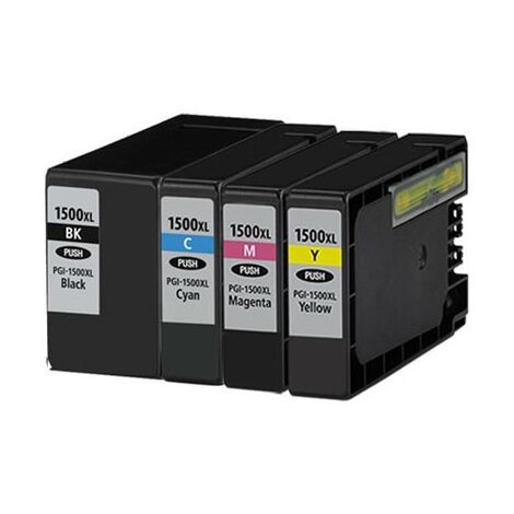 מארז ראשי דיו  צהוב שחור כחול אדום PGI-1500XL  9182B004 מארז 4 ראשי דיו Canon קנון למכירה , 2 image
