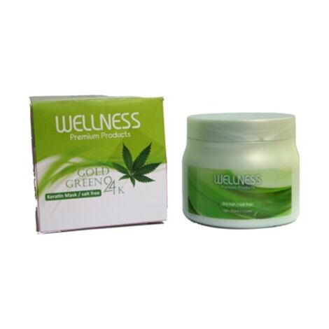 Wellness Gold Green 24K Keratin Hair Mask Salt Free for Dry and Damage Hair 500ml למכירה , 2 image