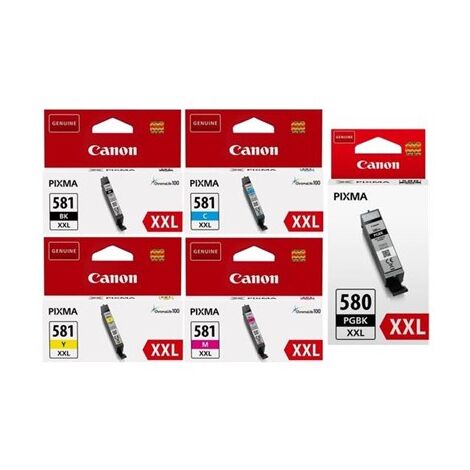 מארז ראשי דיו PGI-580XXLBK + CL-I581XXL מארז 5 ראשים Canon קנון למכירה , 2 image