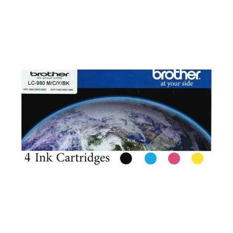 מארז ראשי דיו LC980 סט 4 ראשי דיו Brother למכירה , 2 image