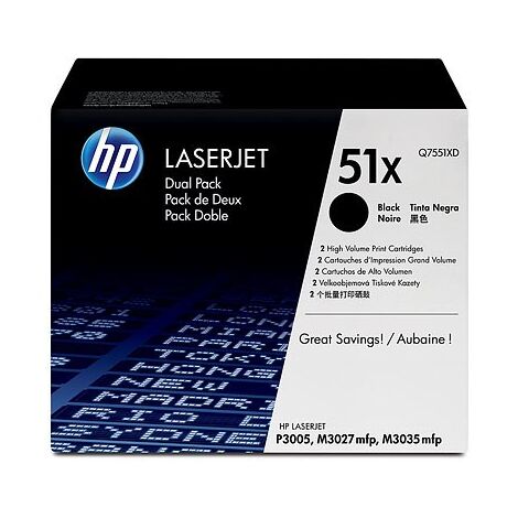 טונר  שחור HP 51X Q7551XD 2Pack למכירה 