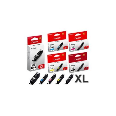 מארז ראשי דיו  צהוב שחור כחול אדום CLI551XL מארז 5 ראשי דיו Canon קנון למכירה , 2 image