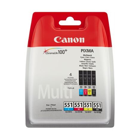 מארז ראשי דיו Canon CLI-551 BK/C/M/Y 6509B009 קנון למכירה 