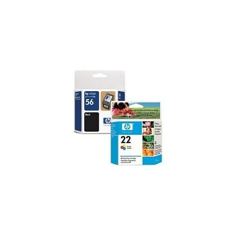 ראש דיו  צהוב שחור כחול אדום HP 22+56 C9352AE+C6656AE למכירה 