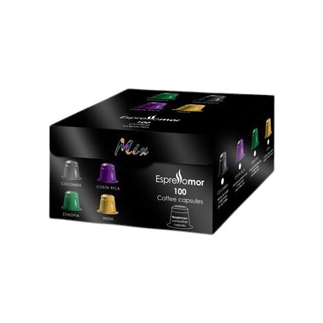 Espressomor Momento Mix 4 טעמים תואם נספרסו 100 יחידות למכירה 