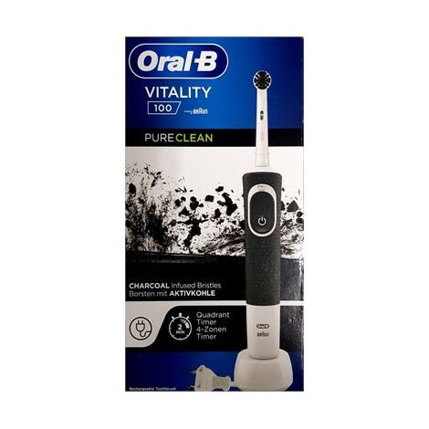 מברשת שיניים חשמלית Vitality 100 Pure Clean נטענת עם סיבי פחם Oral-B למכירה , 3 image