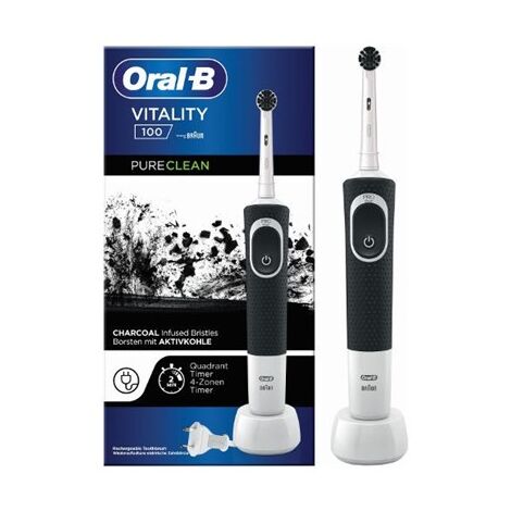 מברשת שיניים חשמלית Vitality 100 Pure Clean נטענת עם סיבי פחם Oral-B למכירה , 2 image