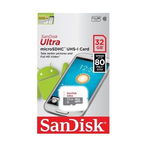 כרטיס זיכרון SanDisk Ultra SDSQUNR-032G 32GB Micro SD UHS-I סנדיסק למכירה , 3 image