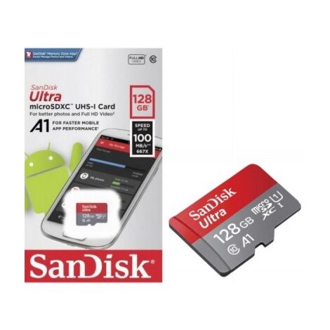 כרטיס זיכרון SanDisk Ultra SDSQUNR-128G 128GB Micro SD UHS-I סנדיסק למכירה , 3 image
