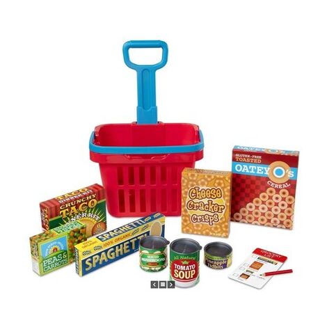 Melissa & Doug 4073 Fill & Roll Grocery Basket Play Set למכירה 