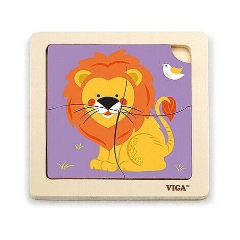 51316 פאזל תמונה עץ 4 חלקים - אריה viga למכירה 