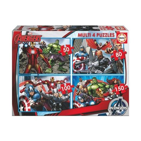 פאזל Multi 4 Puzzles Avengers 50+80+100+150 16331 חלקים Educa למכירה 