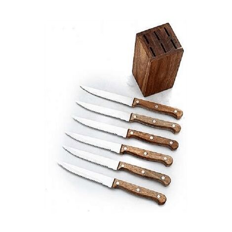 סט סכינים Meat Lovers בלוק סכינים 7 חלקים הכולל 6 סכיני סטייק + מעמד עץ Food Appeal פוד אפיל למכירה , 2 image