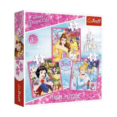 פאזל The Enchanted World Of Princesses 20+36+50 34833 חלקים Trefl למכירה , 2 image