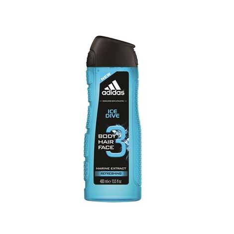סבון Adidas Ice Dive Body, Hair & Face Shower Gel 400ml אדידס למכירה , 2 image