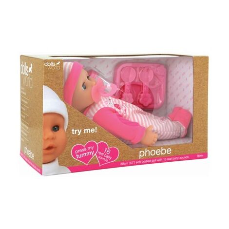 Dolls World YWO8726 בובת תינוקת פיבי 30 ס"מ עם צלילים למכירה , 2 image