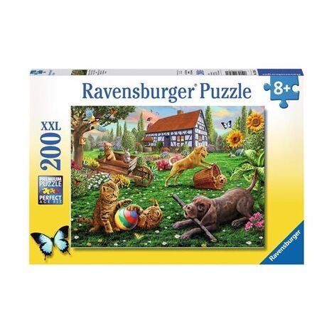 חיות בית משתעשעות בחצר 200 חלקים פאזל Ravensburger 12828 למכירה 