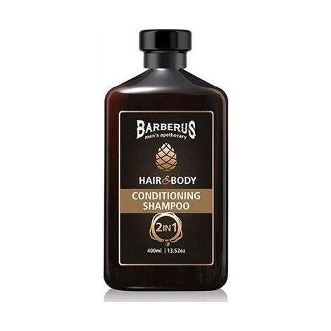 Barberus שמפו וג'ל רחצה לגבר ללא מלחים ברבריוס 400 מ"ל למכירה , 2 image