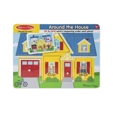 734 Around the House Sound Puzzle 8 חלקים Melissa & Doug למכירה , 3 image