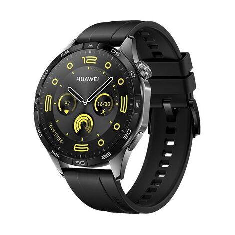 שעון חכם Huawei Watch GT 4 46mm Black Fluoroelastomer Strap וואווי למכירה 