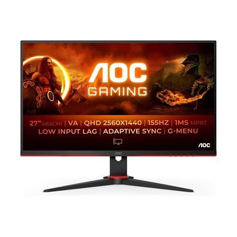 מסך מחשב AOC Q27G2E/BK QHD למכירה , 2 image