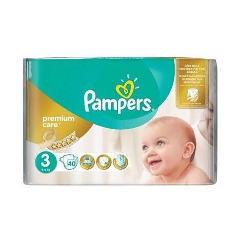 חיתולים Pampers פרימיום 40 יחידות מידה 3 למכירה , 2 image
