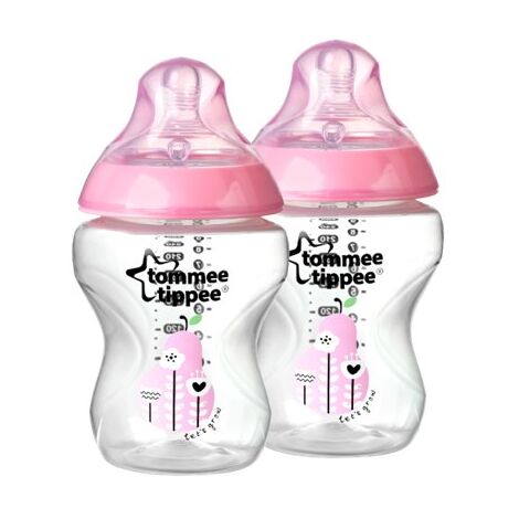 Tommee Tippee זוג בקבוקים מאויר ורוד הכי טבעי בנות למכירה , 2 image