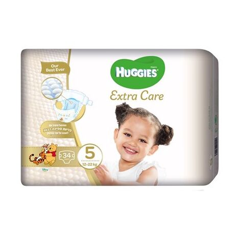 חיתולים Huggies אקסטרא קייר 34 יחידות מידה 5 למכירה , 2 image