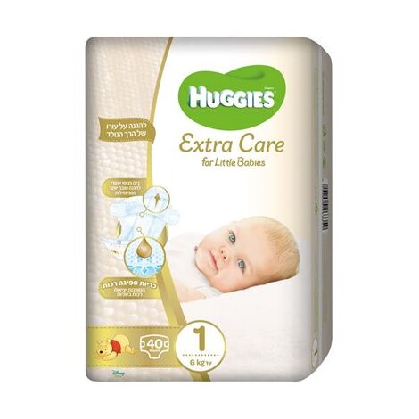 חיתולים Huggies ליטל בייביס 40 יחידות מידה 1 למכירה , 3 image