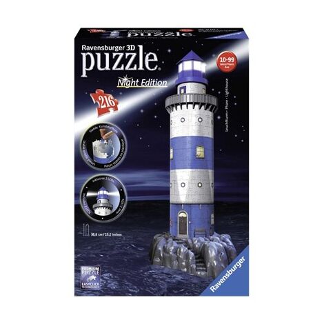 פאזל Lighthouse Night Edition 3D Puzzle 216 12577 חלקים Ravensburger למכירה , 2 image