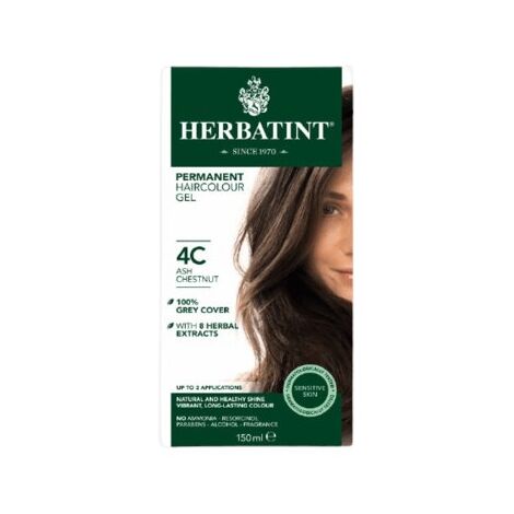 צבע שיער קבוע על בסיס צמחי גוון חום אפרפר 4C 150 מ"ל Herbatint למכירה 