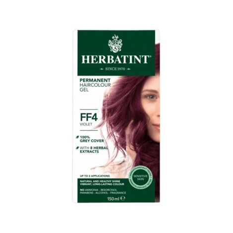 צבע שיער קבוע על בסיס צמחי גוון סגול FF4 150 מ"ל Herbatint למכירה 