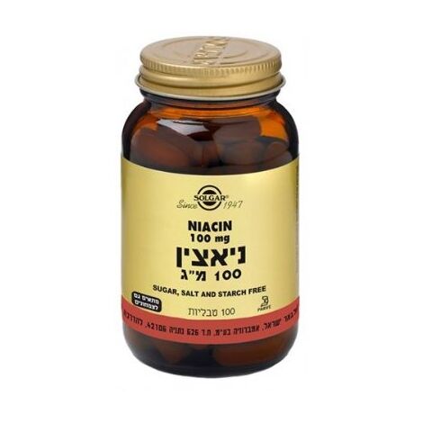 ויטמין Solgar Vitamin B3 (Niacin) 100mg 100 Cap סולגאר למכירה 