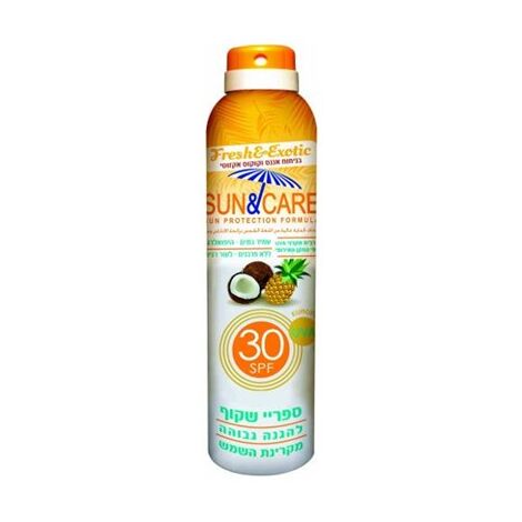 Sun&Care ספריי שקוף SPF30 UVA B בניחוח אננס וקוקוס 200 מ"ל למכירה 