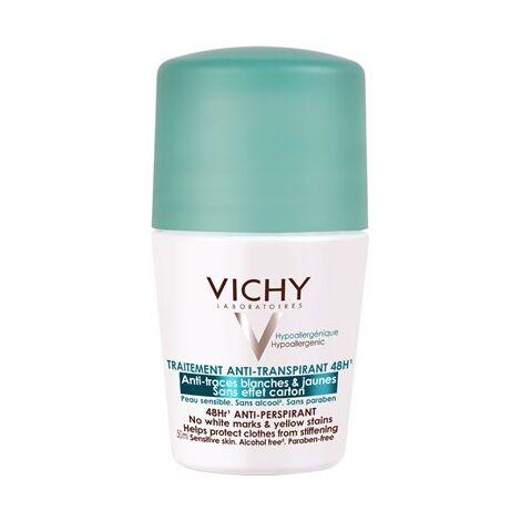 דאודורנט Vichy 48 Hour Roll-On Antiperspirant Anti-Residue (For Sensitive Skin) 50ml למכירה 