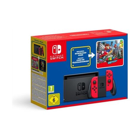 Nintendo Switch (Red) + Super Mario Odyssey נינטנדו למכירה 