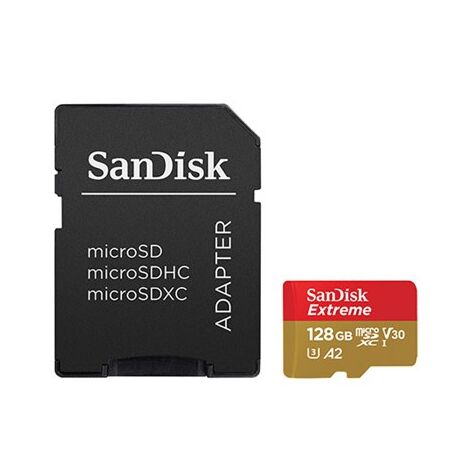 כרטיס זיכרון SanDisk Extreme Extreme Micro SDXC 128GB SDSQXA1-128G 128GB Micro SD סנדיסק למכירה , 3 image