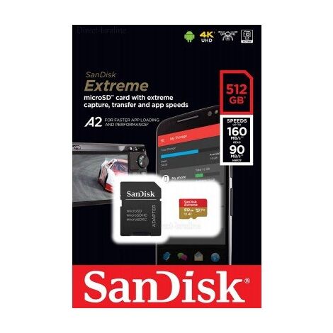 כרטיס זיכרון SanDisk Extreme SDSQXA1-512G 512GB Micro SD סנדיסק למכירה , 3 image