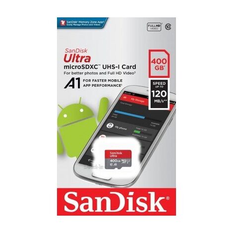 כרטיס זיכרון SanDisk Ultra SDSQUA4-400G Micro SD UHS-I סנדיסק למכירה , 3 image