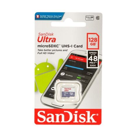 כרטיס זיכרון SanDisk Ultra SDSQUNB-128G 128GB Micro SD סנדיסק למכירה , 3 image