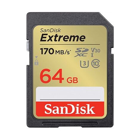 כרטיס זיכרון SanDisk Extreme Extreme SDXC SDSDXV2-064G-GNCIN 64GB SD סנדיסק למכירה 