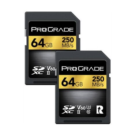 כרטיס זיכרון ProGrade SDXC UHS-II V60  PGSD64GBK2NA 64GB SD UHS-I למכירה 