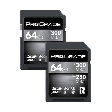 כרטיס זיכרון ProGrade SDXC UHS-II V90 Cobalt PGSD64GBCK2NA 64GB SD UHS-I למכירה , 2 image