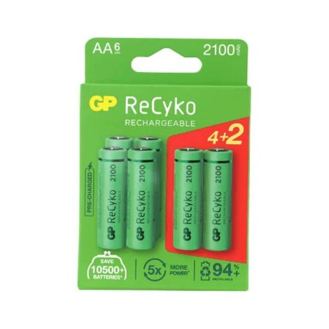 GP AA Rechargeable 2100mAh 4+2pck למכירה , 2 image