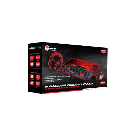 ערכת גיימינג Dragon GPDRA-PCK-RE Gaming Combo 4 in 1 Pack למכירה 