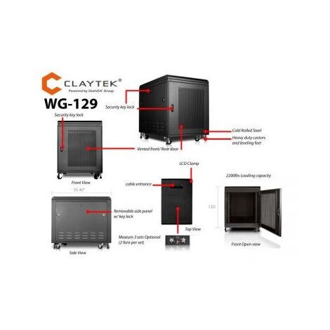 ארון שרתים Claytek WG129 למכירה , 2 image