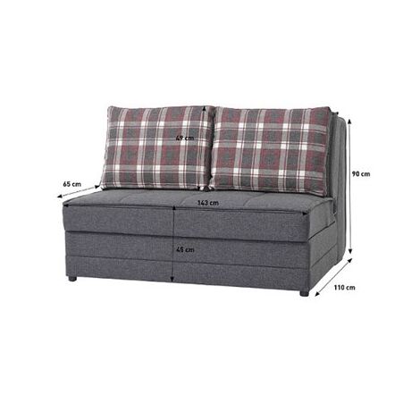ספה דו מושבית Home Decor ספה דו מושבית נפתחת למיטה עמית למכירה , 3 image