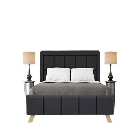 מיטה זוגית מיטה זוגית עשויה עץ מרופדת דמוי עור 6024 Olympia למכירה 