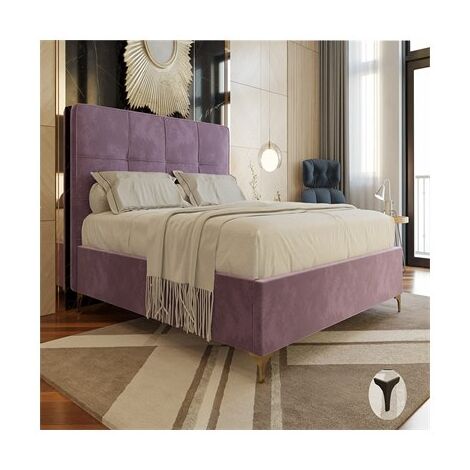מיטה זוגית מיטה זוגית מפוארת מרופדת בד קטיפה דגם סול PandaStyle למכירה , 3 image